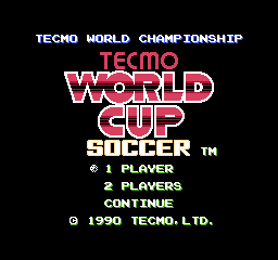 Tecmo World Cup Soccer (Japan) Title Screen